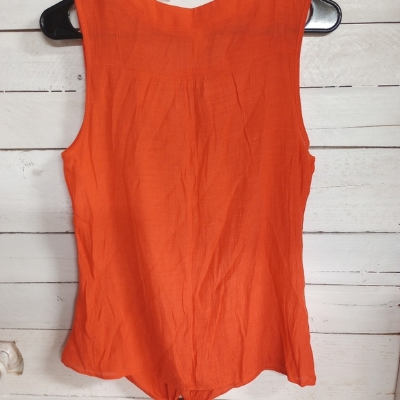 Perseption Concept Women's Large Orange Sleeveless Lightweight Blouse Spring - Picture 7 of 11